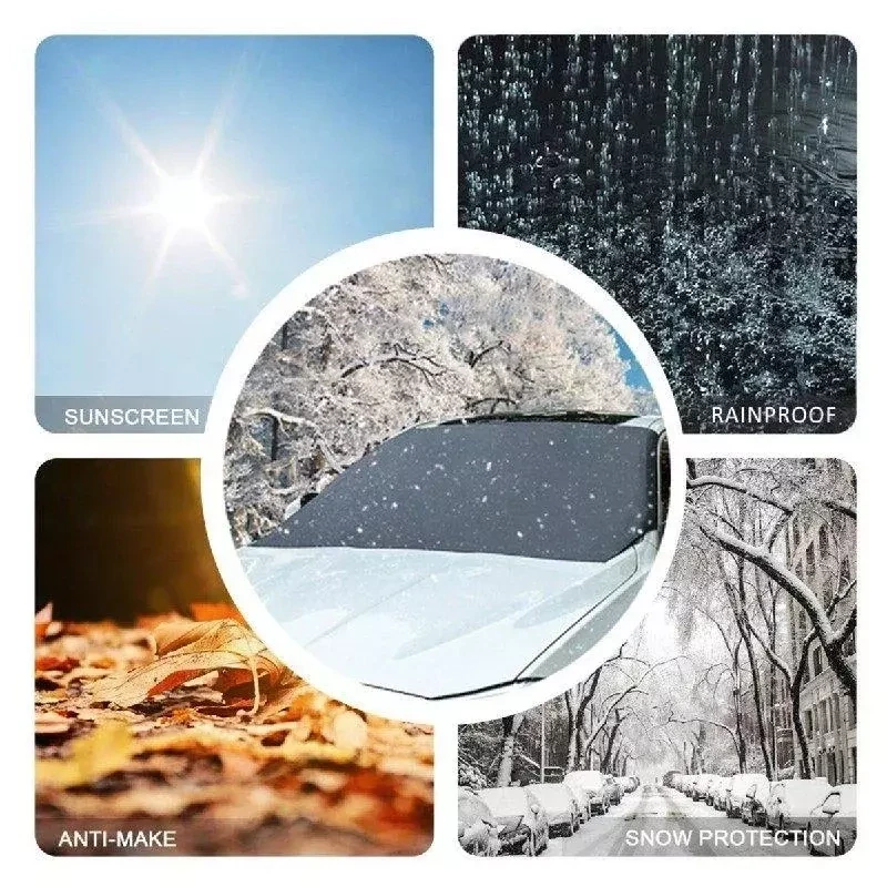 Защитный 2-сторонний чехол на магнитах на лобовое стекло Winter Windshield Cover 170 х 120 см (размер XL) - фото 7 - id-p211264999