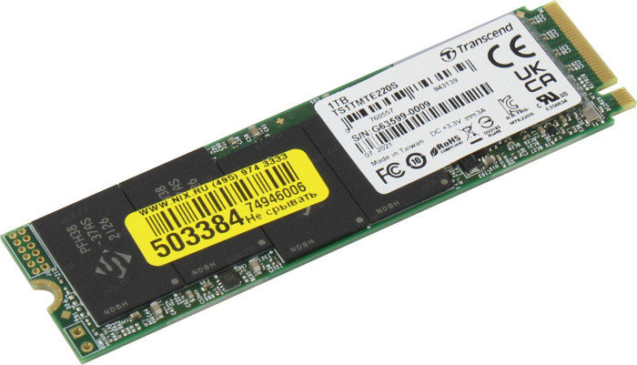 Накопитель SSD Transcend TS1TMTE220S 1ТБ, M.2 2280, PCI-E 3.0 x4, NVMe, фото 2