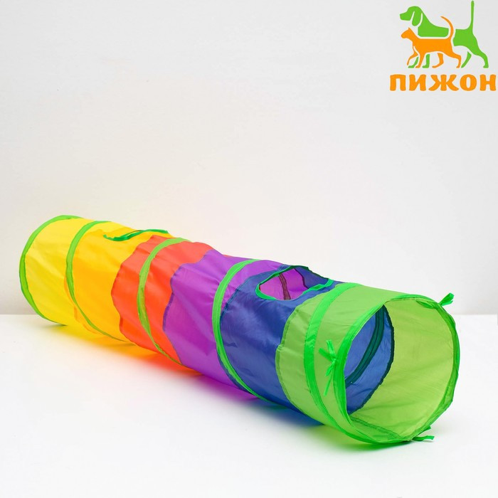 Туннель для кошек с игрушкой, 120 х 25 см, разноцветный - фото 1 - id-p211270755