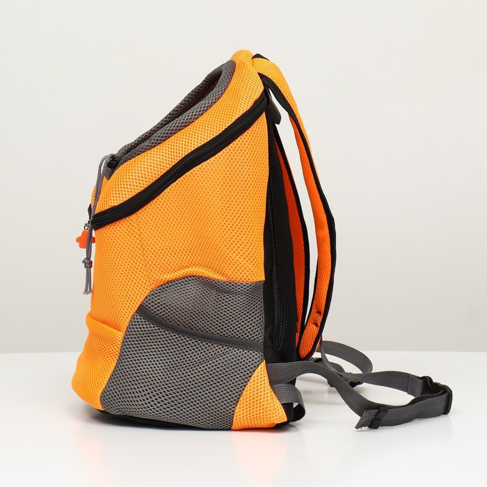 Рюкзак-переноска для животных, максимальный вес 16 кг, 36 х 21 х 45 см, оранжевый - фото 2 - id-p211270815