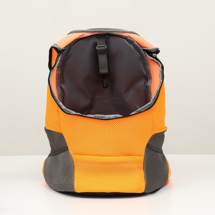 Рюкзак-переноска для животных, максимальный вес 16 кг, 36 х 21 х 45 см, оранжевый - фото 5 - id-p211270815