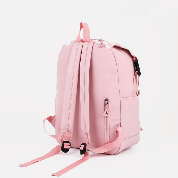 Рюкзак на молнии, 5 наружных карманов, цвет розовый - фото 2 - id-p211270747