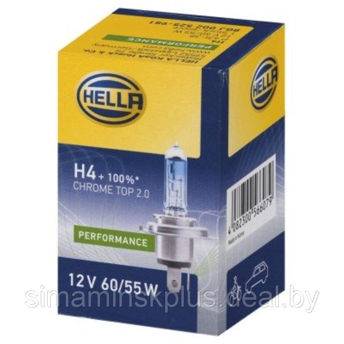 Лампа автомобильная Hella Chrome Top 2.0, H4, 12 В, 60/55 Вт, 8GJ 002 525-981 - фото 1 - id-p211270434