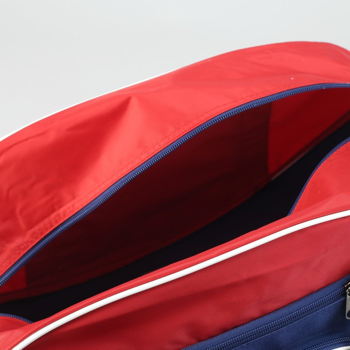 Сумка спортивная на молнии, 3 наружных кармана, длинный ремень, цвет красный/синий - фото 5 - id-p211271183
