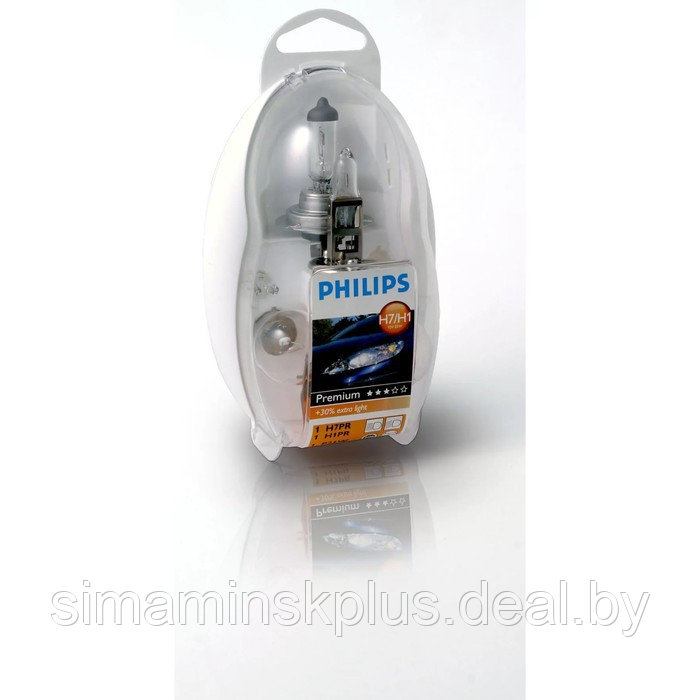 Лампа Philips H1 12 В, 55W (P14,5s) + H7 12 В, 55W (PX26d) (55017) 55475EKKM