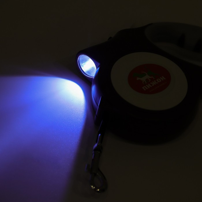 Рулетка "Пижон" с фонариком, прорезиненная ручка, 5 м, серая - фото 4 - id-p211271126