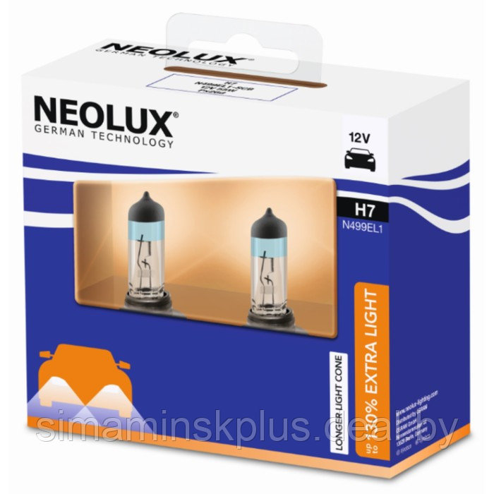 Лампа автомобильная NEOLUX Extra Light +130%, H7, 12 В, 55 Вт, N499EL1-2SCB - фото 1 - id-p211270561