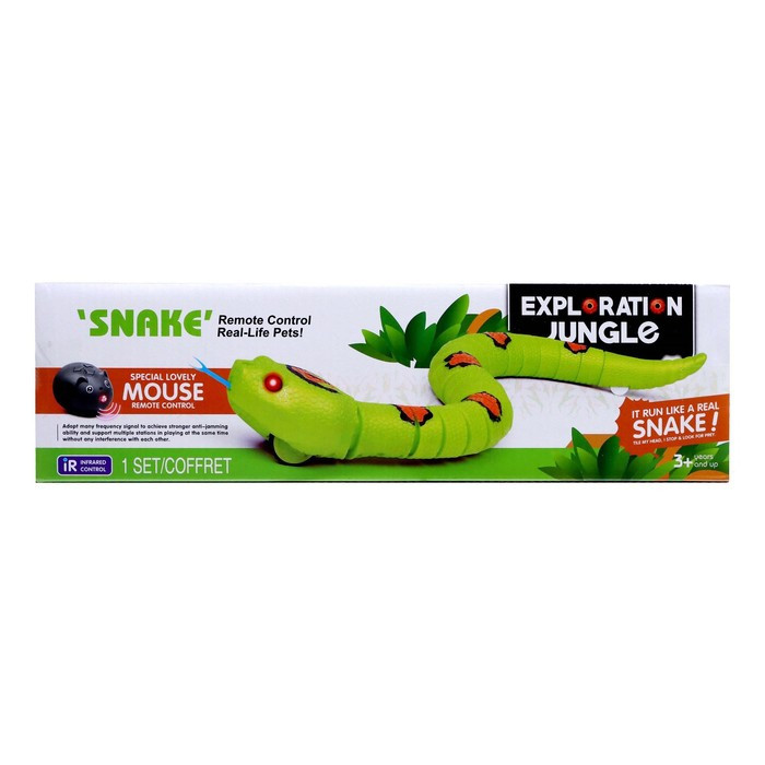 Змея радиоуправляемая «Джунгли», работает от аккумулятора, цвет зеленый - фото 8 - id-p211274985