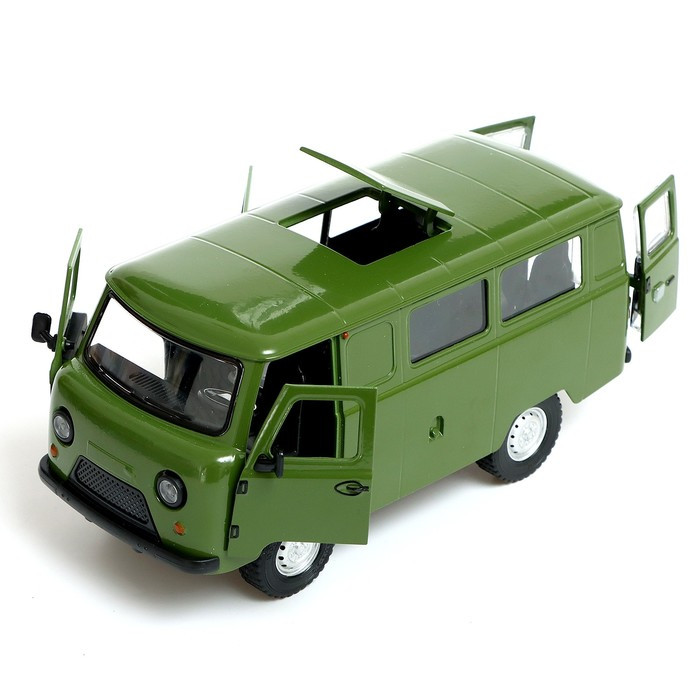 Машина металлическая «УАЗ 3962», инерция, 1:24, свет и звук, цвет зелёный - фото 4 - id-p211273522