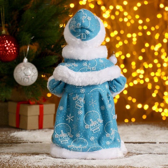 Снегурочка "Голубая шубка, с посохом" с подсветкой, двигается 30 см - фото 3 - id-p211274637