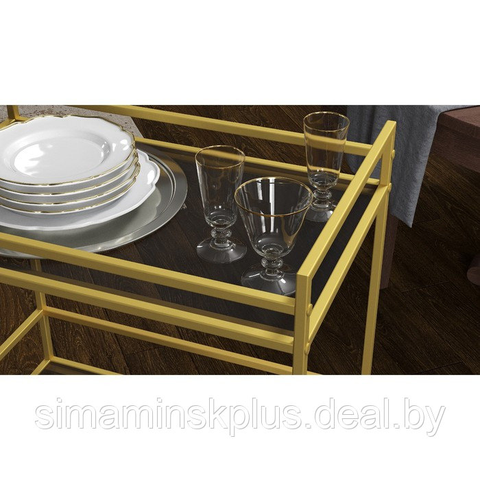 Стол сервировочный «Поинт», 680×430×820 мм, цвет золото - фото 4 - id-p211274261