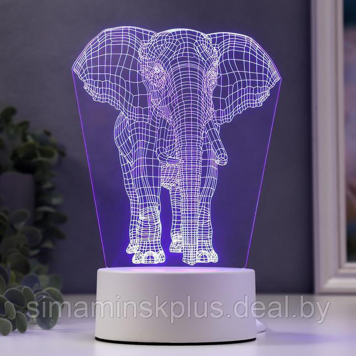 Светильник "Слон" LED RGB от сети 9,5х12,5х19см - фото 1 - id-p211275873