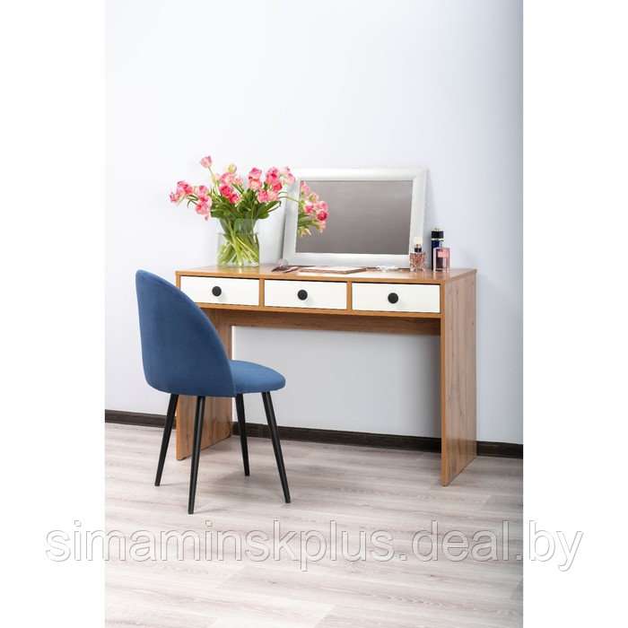 Стол рабочий Neoletta, 3 ящика, 1100×500×750 мм, цвет белое тиснение / дуб вотан - фото 5 - id-p211274583
