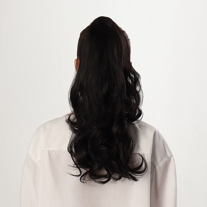Хвост накладной, волнистый волос, на крабе, 40 см, 150 гр, цвет чёрный(#HTY4В) - фото 2 - id-p211276579