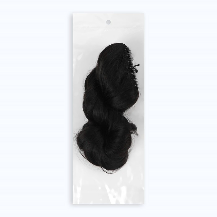 Хвост накладной, волнистый волос, на крабе, 40 см, 150 гр, цвет чёрный(#HTY4В) - фото 6 - id-p211276579