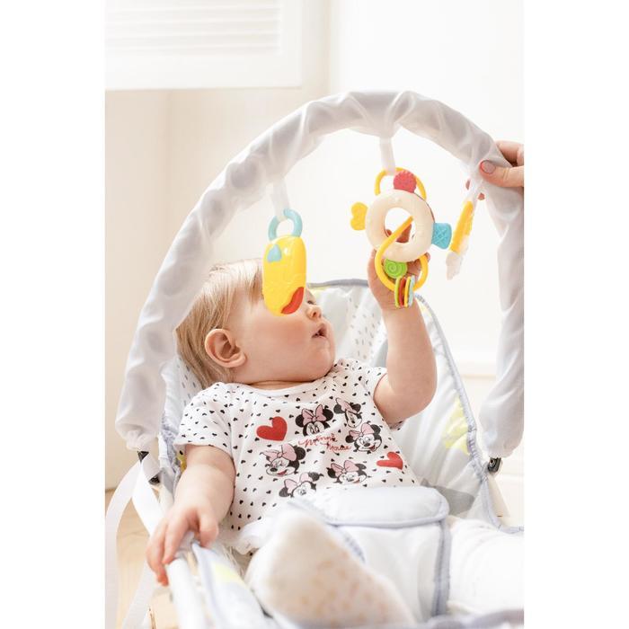Шезлонг - качалка для новорождённых «Геометрия», игровая дуга, игрушки МИКС - фото 3 - id-p211276472