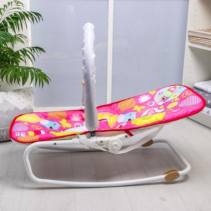 Шезлонг-качалка для новорождённых «Цветы», игровая дуга, съёмные игрушки МИКС - фото 8 - id-p211276473