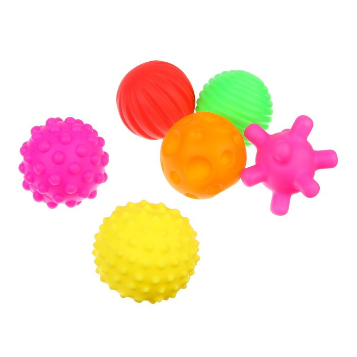 Набор развивающих массажных игрушек «Тактильные мячики», 6 шт. - фото 3 - id-p211277692