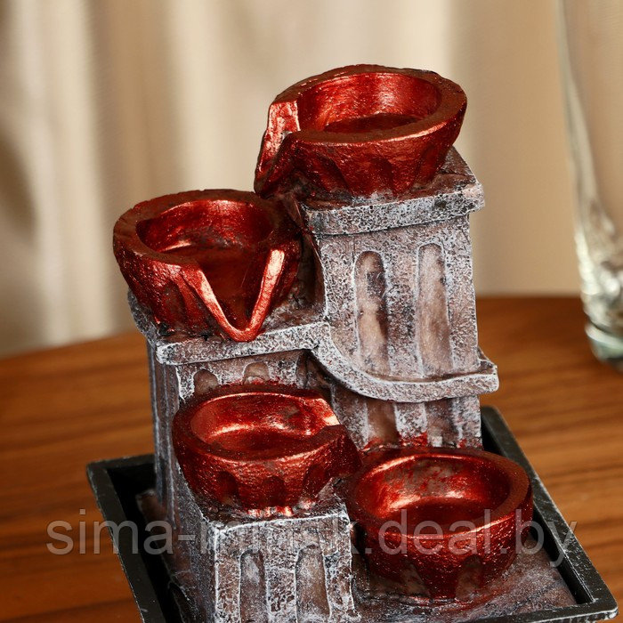 Фонтан "Чаши на колоннах" 13х13х21 см (с подсветкой) - фото 2 - id-p211275224