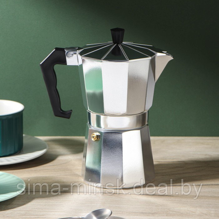Кофеварка гейзерная Доляна Alum, на 6 чашек, 300 мл - фото 2 - id-p211278002