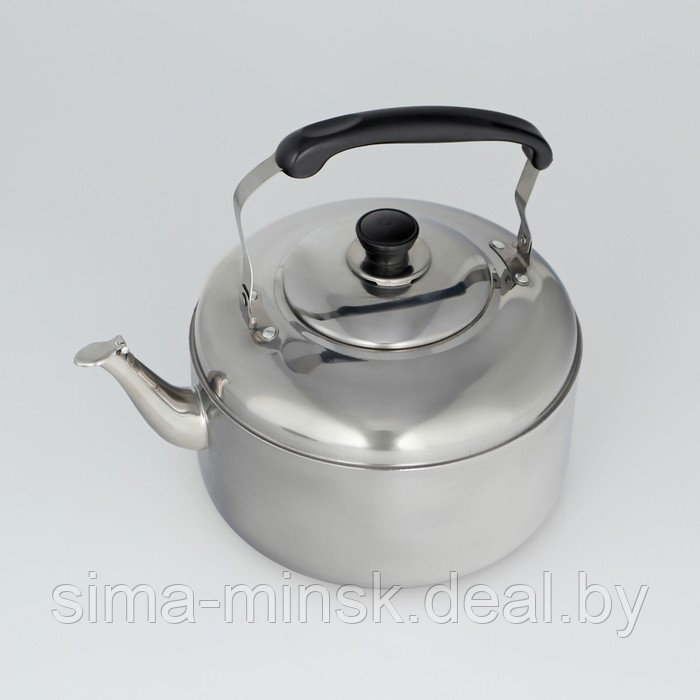 Чайник из нержавеющей стали со свистком, 6 л, цвет хромированный - фото 5 - id-p211278078