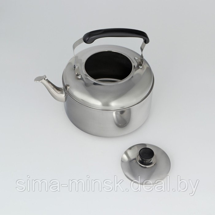 Чайник из нержавеющей стали со свистком, 6 л, цвет хромированный - фото 6 - id-p211278078
