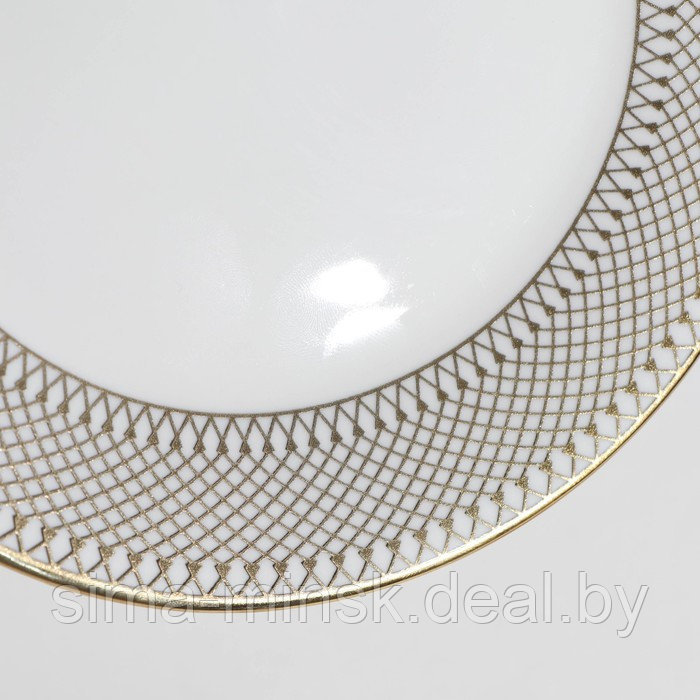 Набор тарелок фарфоровых Royal, 3 предмета: d=18/23/25,5 см, цвет белый - фото 6 - id-p211278305