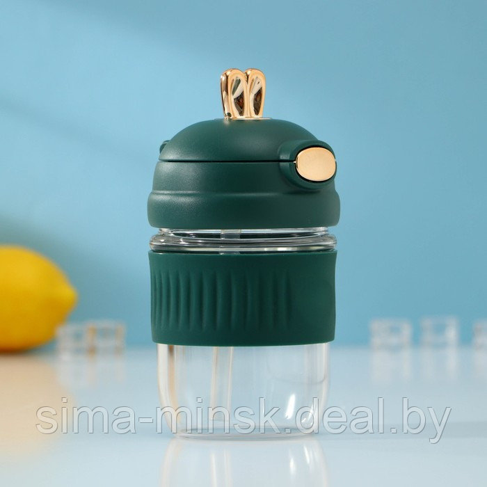 Бутылка для воды стеклянная «Ушки», 350 мл, 9,5×9×17 см, цвет МИКС - фото 3 - id-p211278374