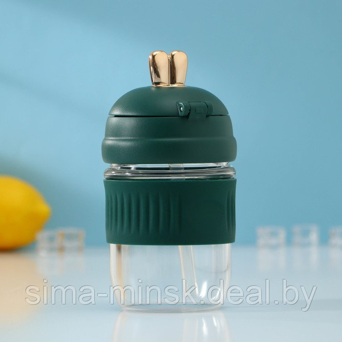 Бутылка для воды стеклянная «Ушки», 350 мл, 9,5×9×17 см, цвет МИКС - фото 4 - id-p211278374