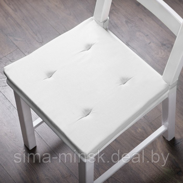 Комплект подушек для стула «Билли», размер 37 х 42 х 3 см - 2 шт, белый - фото 1 - id-p211278523