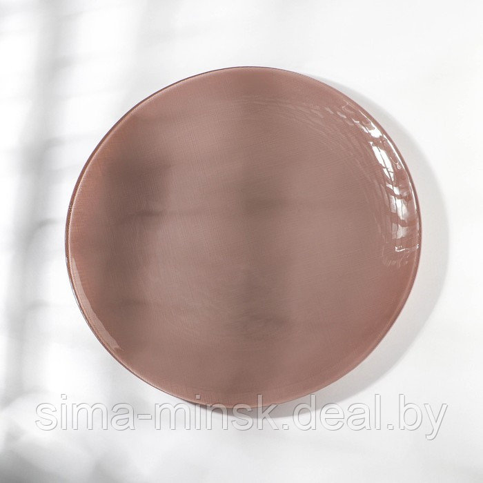 Тарелка «Мокко», стеклянная, d=28 см, цвет коричневый - фото 2 - id-p211278435