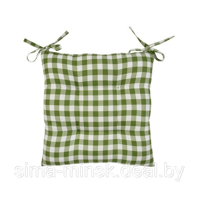 Подушка на стул Green check, размер 40х40 см, цвет зеленый - фото 1 - id-p211278512