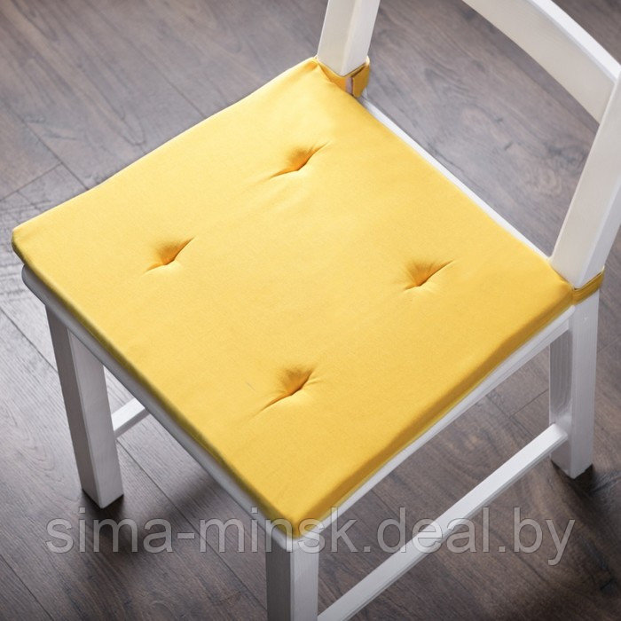 Комплект подушек для стула «Билли», размер 37 х 42 х 3 см - 2 шт, жёлтый - фото 1 - id-p211278517