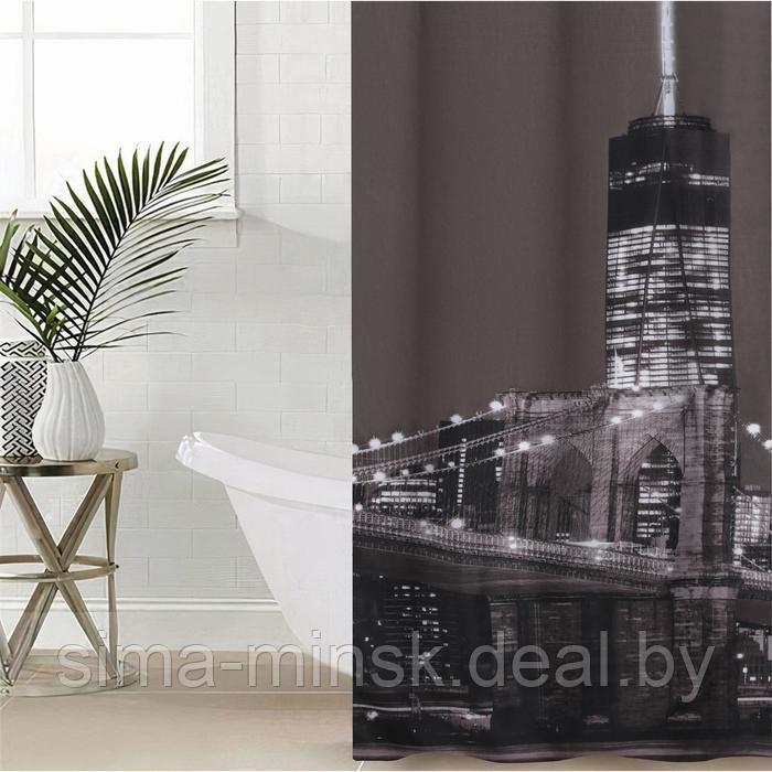 Штора для ванны Доляна «Манхэттен», 180×180 см, полиэстер - фото 1 - id-p211279214