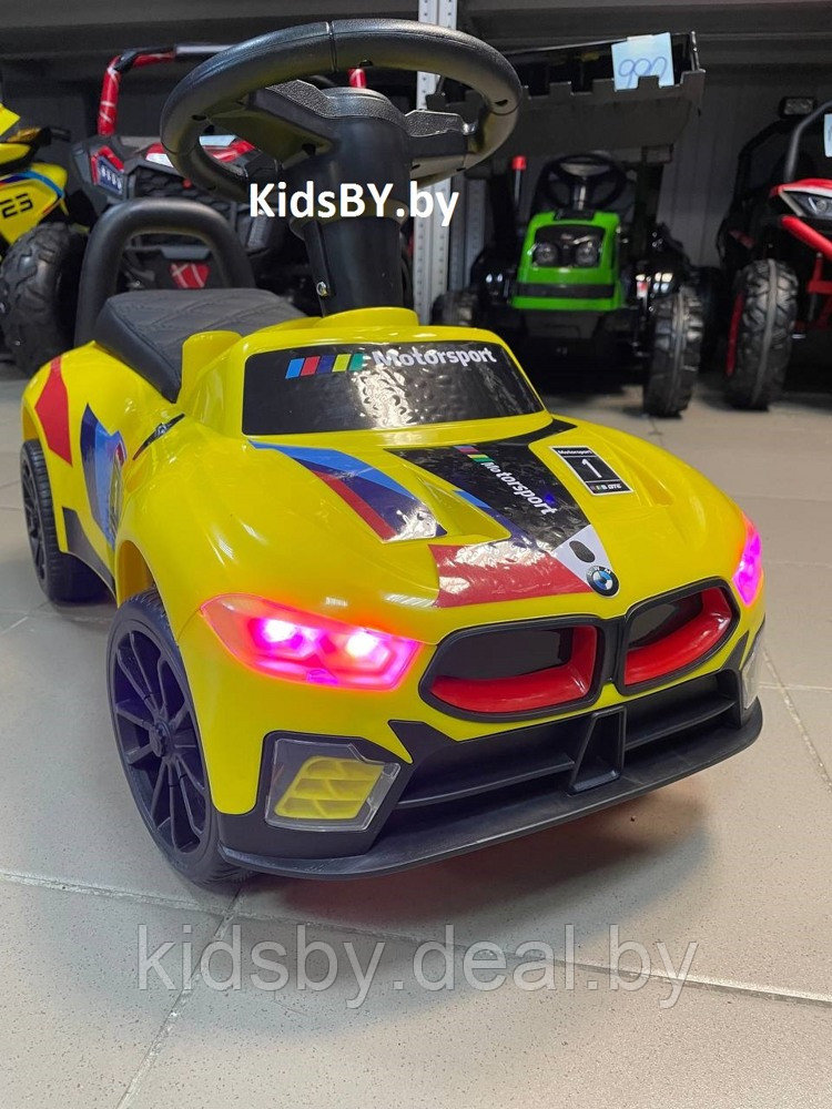 Детский толокар RiverToys F003FF (желтый) BMW - фото 2 - id-p211197112