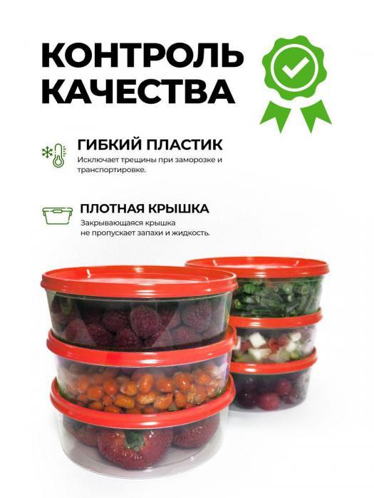 Контейнеры для заморозки ягод овощей фруктов Набор пластиковые емкости с крышкой для хранения продуктов еды - фото 8 - id-p211280196