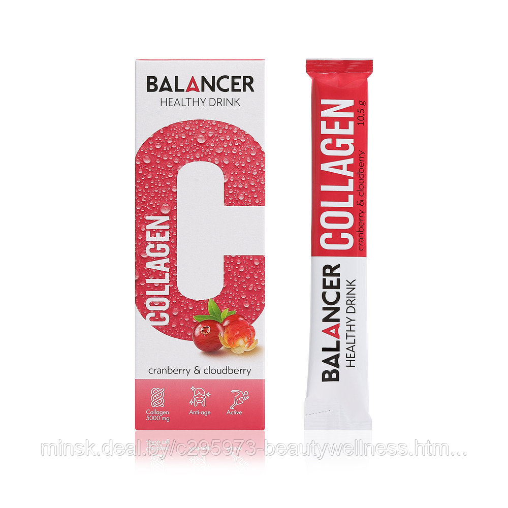 Напиток Balancer Collagen со вкусом «Клюква - морошка», 10 стиков - фото 1 - id-p211280397