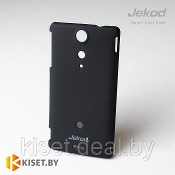 Пластиковый бампер Jekod и защитная пленка для Sony Xperia GX, черный