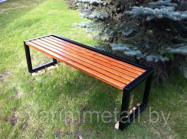 Садовая лавочка (мебель в сад), из металла, черный - фото 4 - id-p211284612