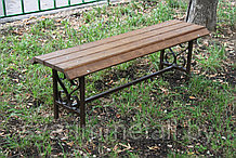 Садовая лавочка (мебель в сад), из металла, коричневый