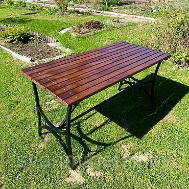 Стол садовый (мебель в сад), из металла, коричневый - фото 7 - id-p211284947