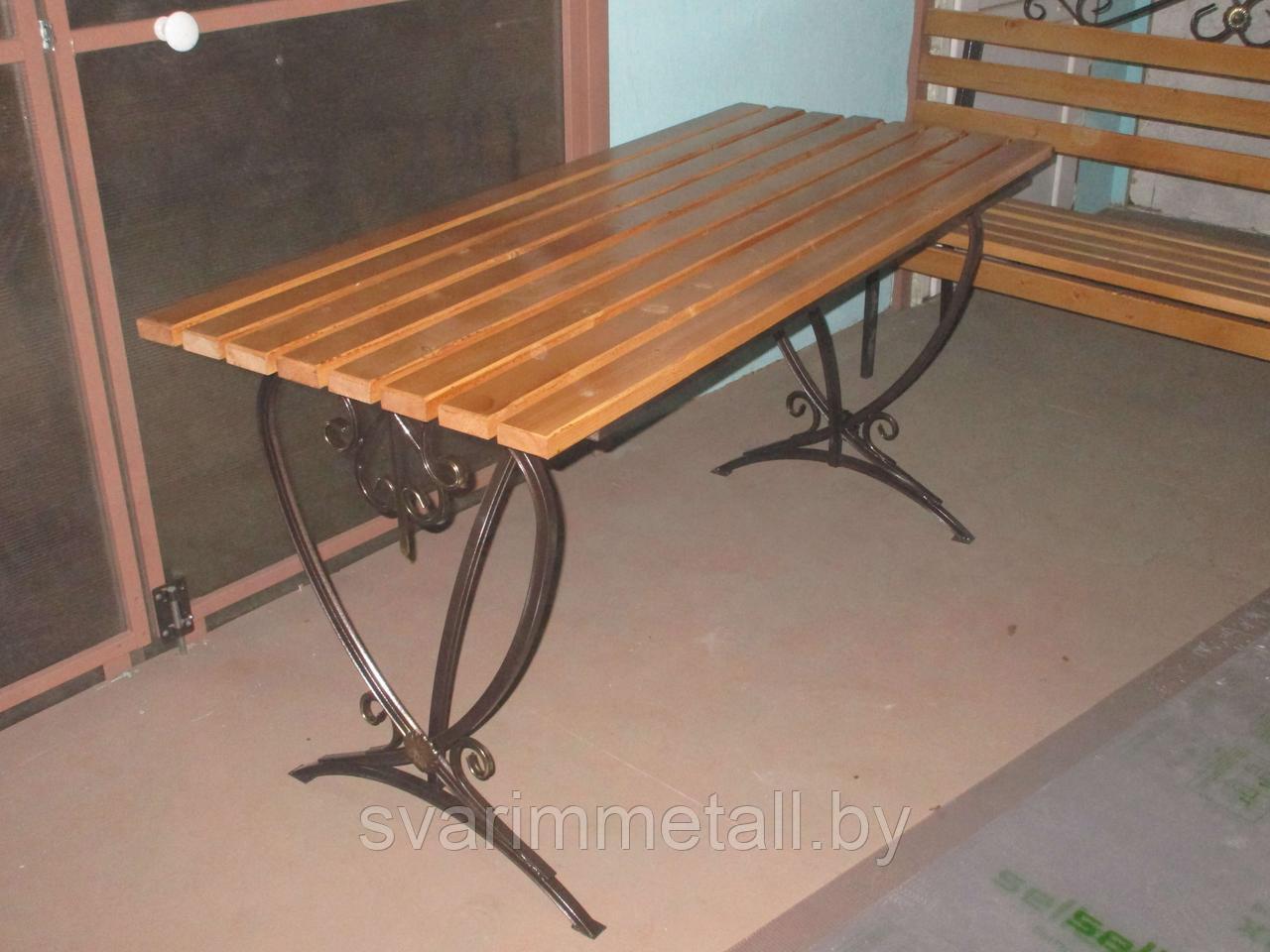 Стол садовый (мебель в сад), из металла, коричневый - фото 1 - id-p211284947