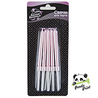 Свечи Перламутр, Розовый, 8 см, 10 шт (арт.620213Р)