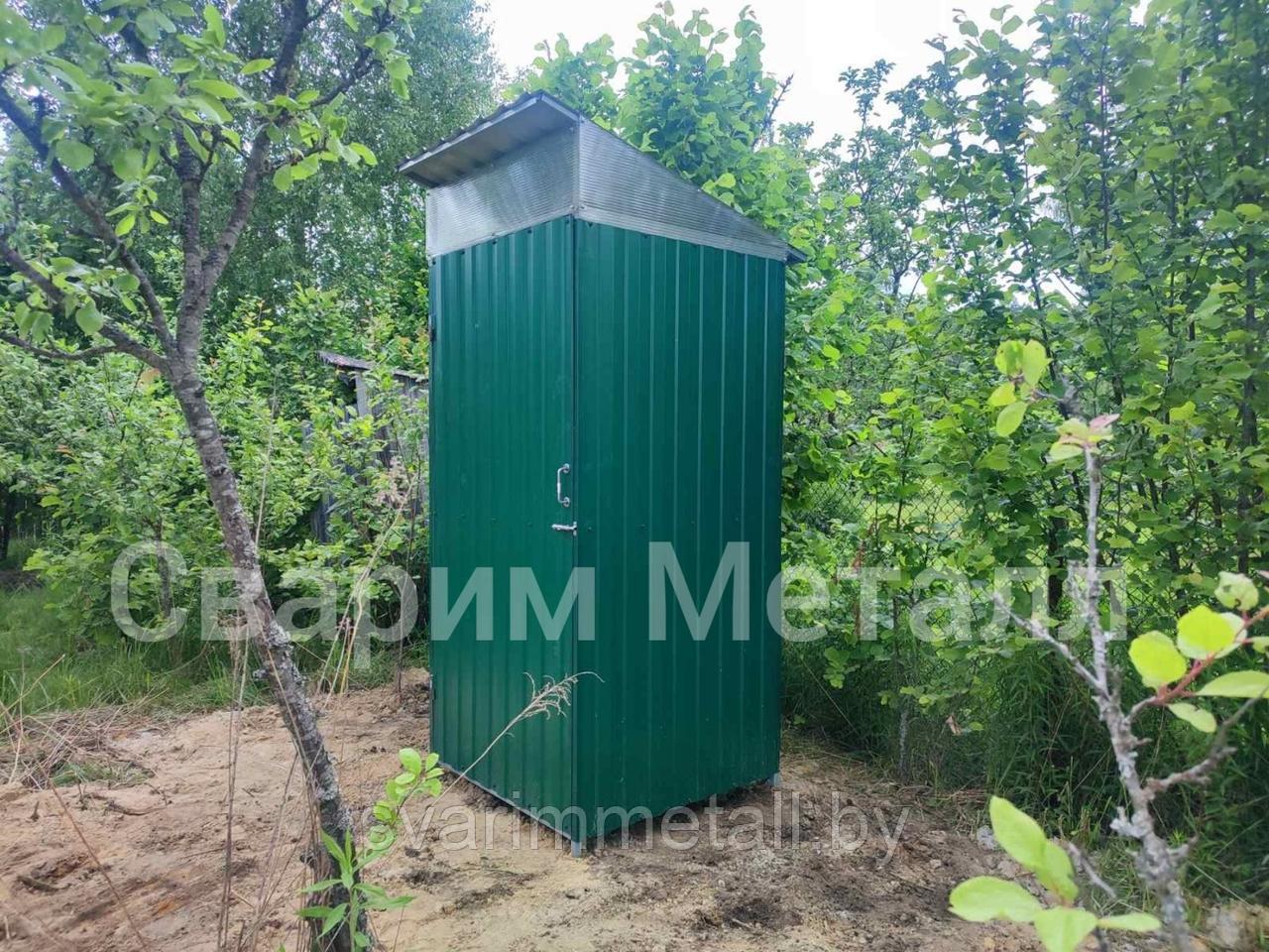 Туалет дачный, из профлиста (профнастила), зеленый - фото 2 - id-p211295915