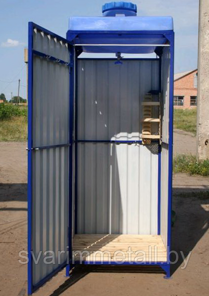 Летний душ (дачный, садовый), из профлиста (профнастила), синий