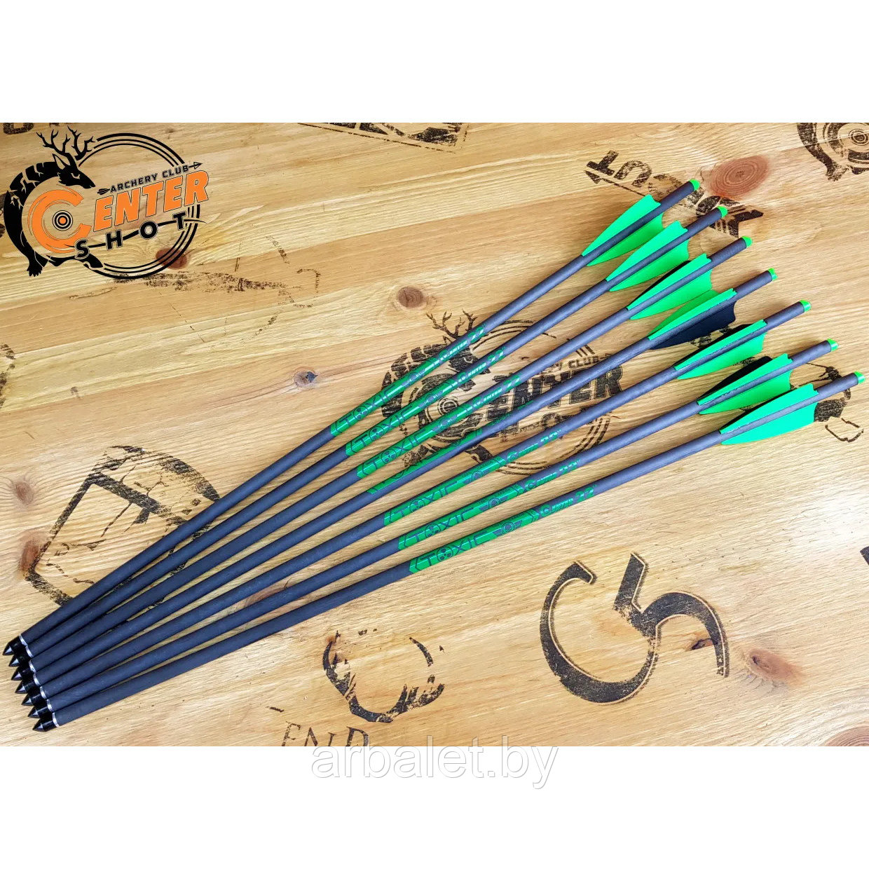 Стрела арбалетная Mix Carbon Centershot Toxic 22" Half Moon Nock (Field)