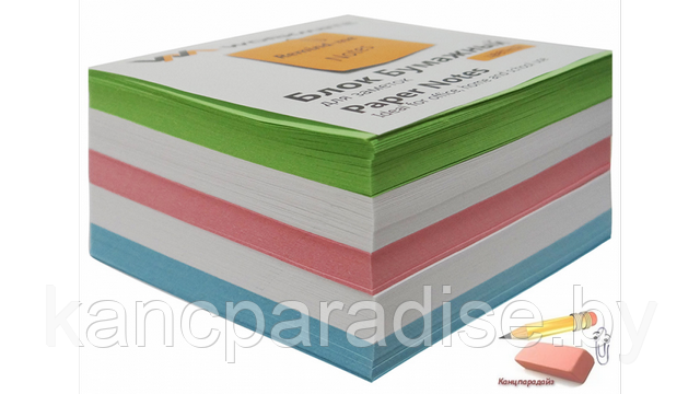 Блок бумажный Workmate 9х9х5 см., офсет, проклеенный, в термопленке, цветной, арт.003004600