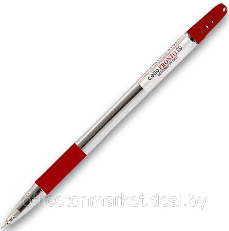 Ручка шариковая "Pronto", 0.5 мм, прозрачный, стерж. красный - фото 1 - id-p211292024