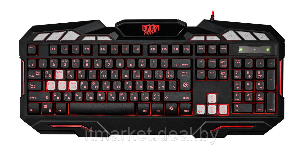 Клавиатура Defender Doom Keeper GK-100DL (45100) Black (USB, с подсветкой) - фото 1 - id-p211306312