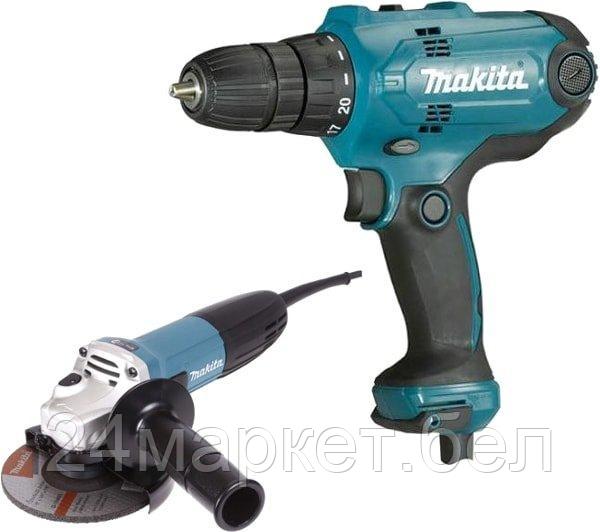 Набор электроинструментов Makita DK0121 (DF0300 + GA5030) - фото 1 - id-p211306832